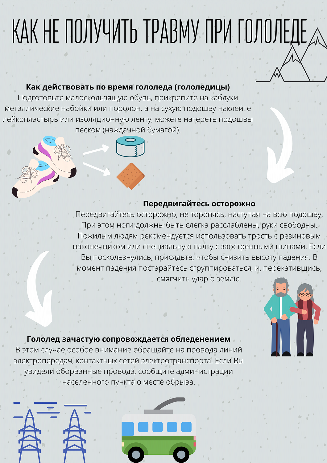 Как не получить травму при гололеде
