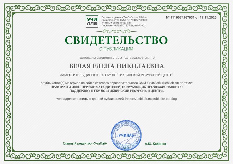 Публикация в СМИ