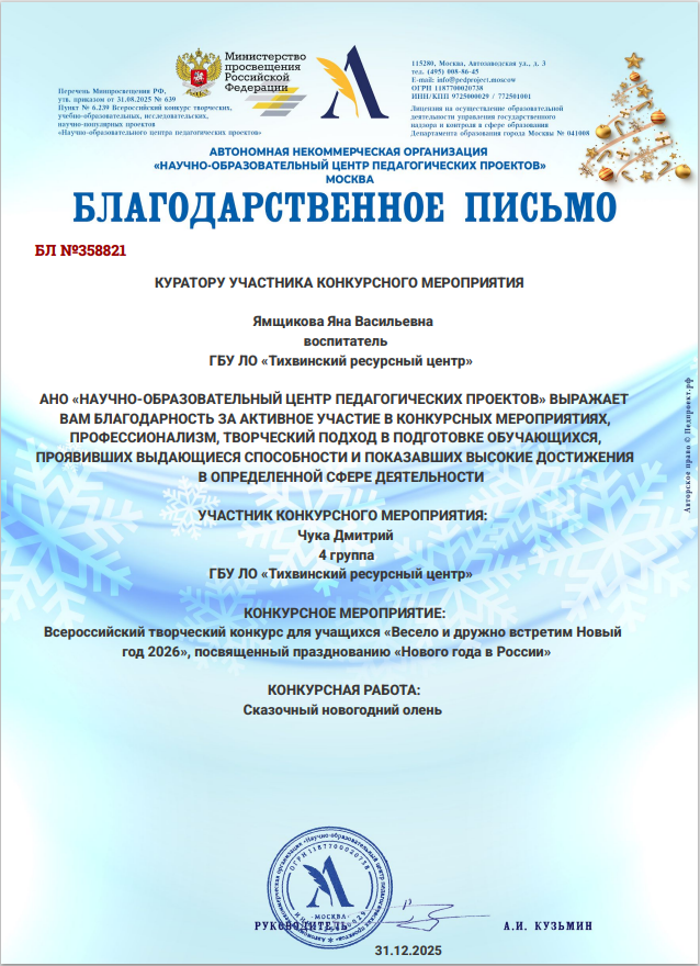 Публикация в СМИ. Новогодний творческий проект.