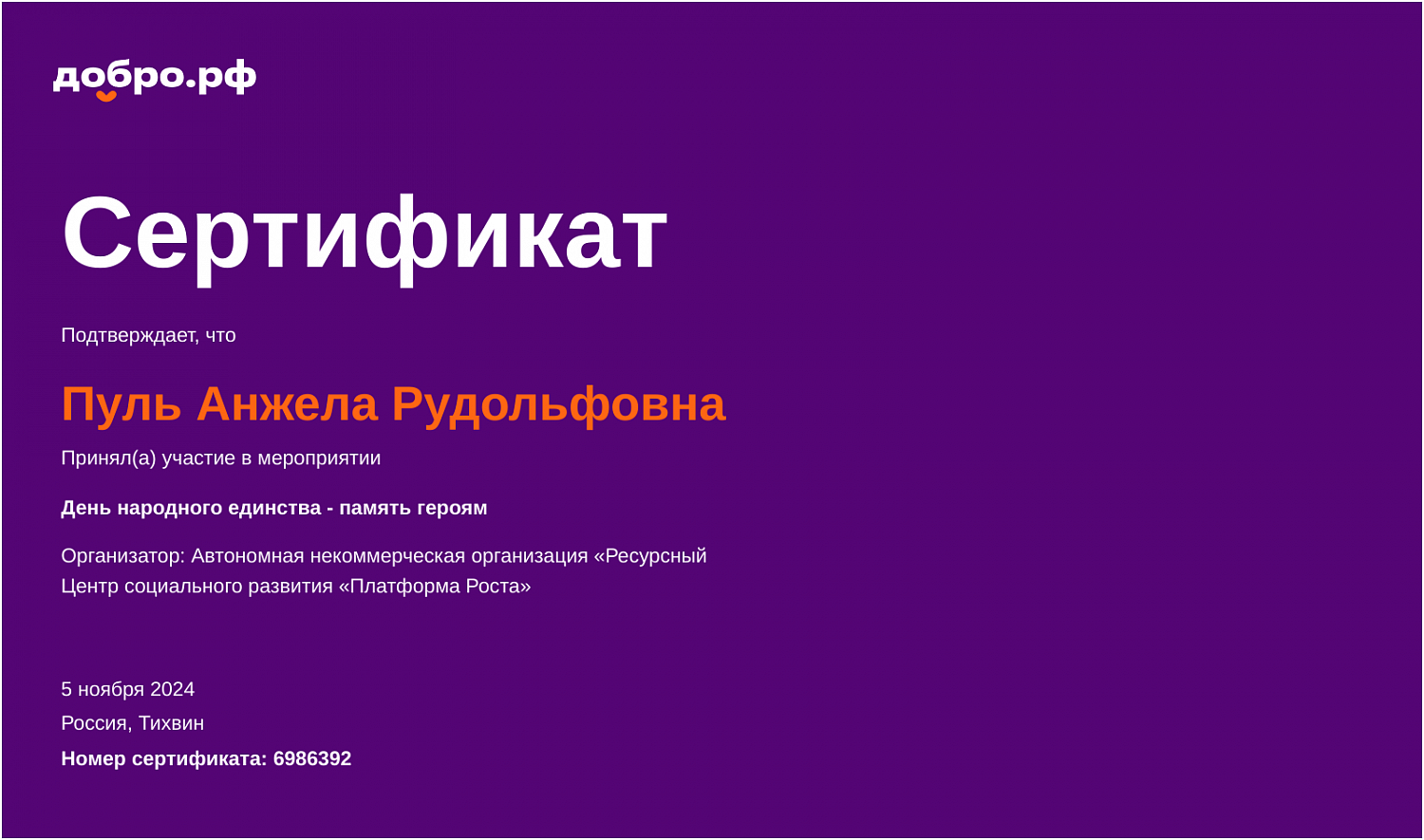 «День народного единства - память героям!»